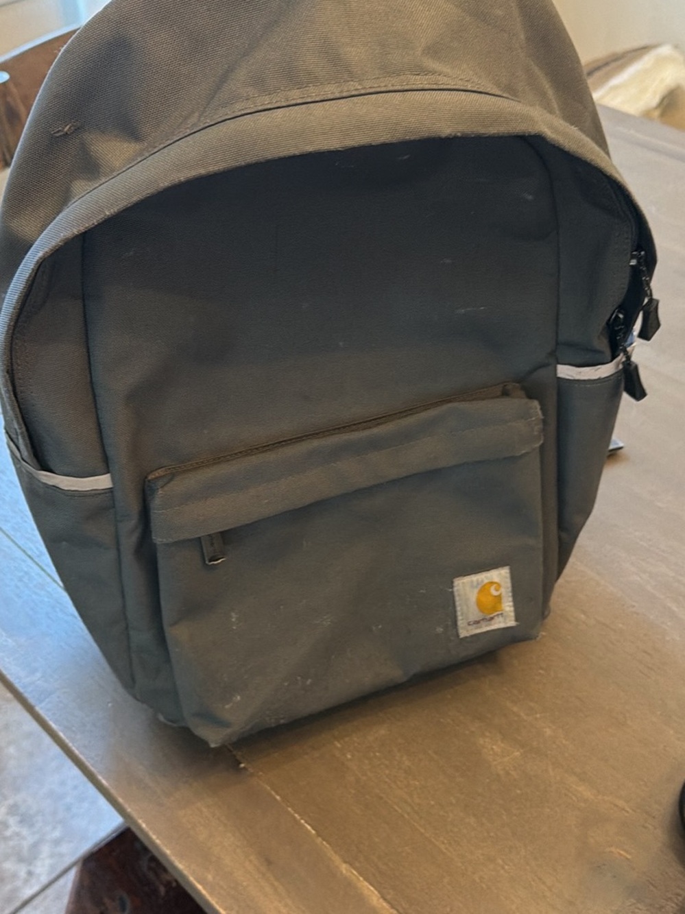 Carhartt Men's Charcoal Canvas Backpack with Front Pocket